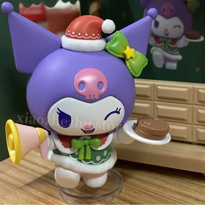 Sanrio Christmas Market Series Kawaii Blind Box Kuromi Melody Cinnamoroll Pochacco Figurka Zbieraj Zabawki Pokój Udekoruj Prezent Dla Dzieci