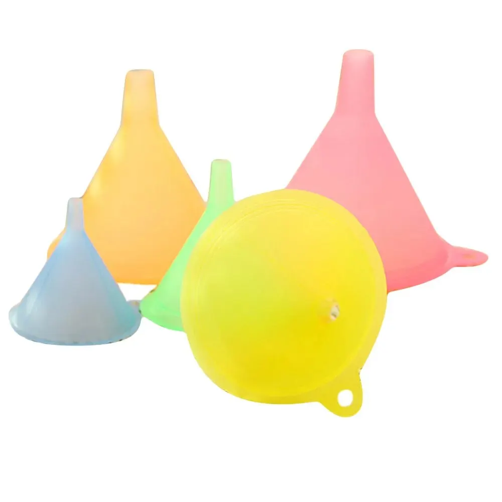 5 PCS Colorful Plastic Funnel Small Medium Large Variety Liquid Oil Kitchen Set