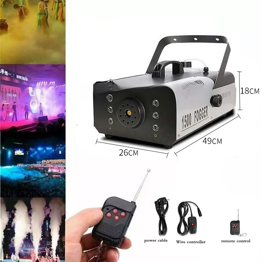 For 1500W Fog Machine /Smoke Machine/Professional Fogger For Wedding Home Party Stage dj Equipment With LED Lighting Effect