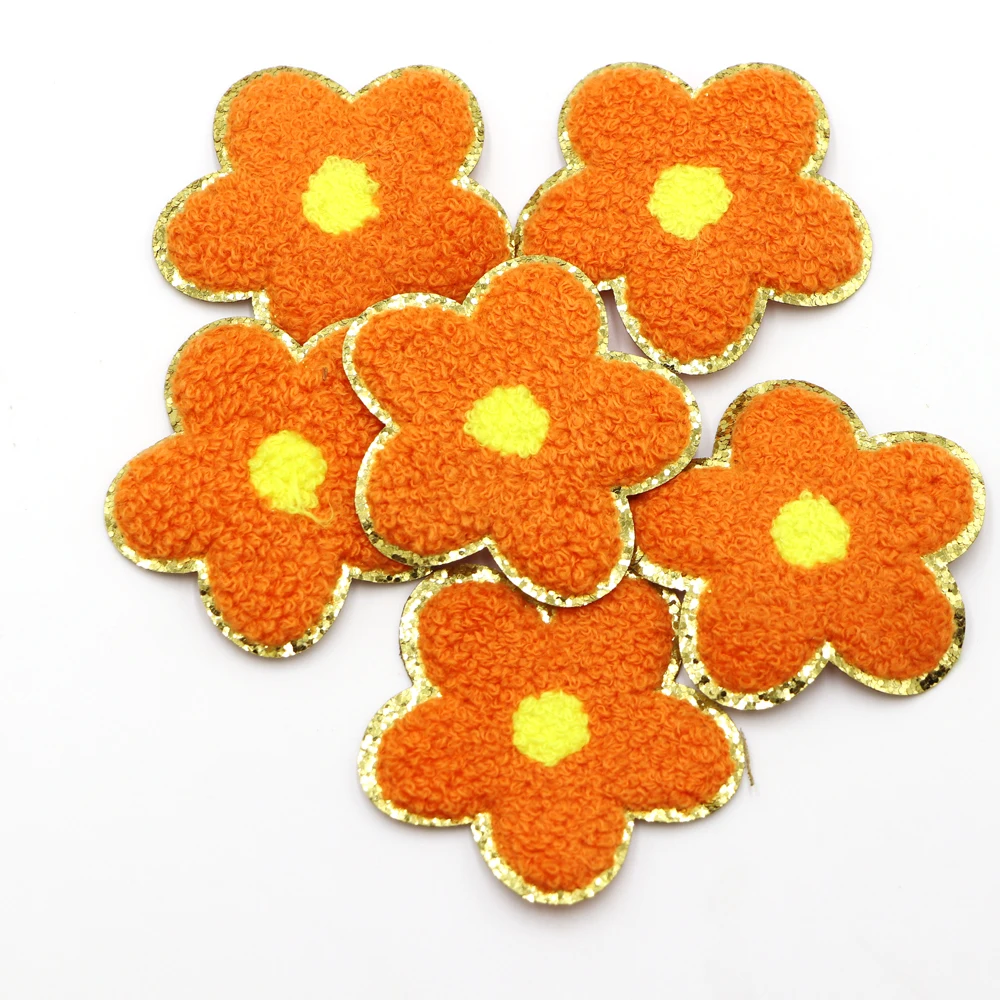 1PC Chenille Eisen auf Patches Stickerei Patch Blume Bögen Regenbogen Patch Nähen auf Patch Für Kleidung Jacke Rucksack Dekoration – Detail 4