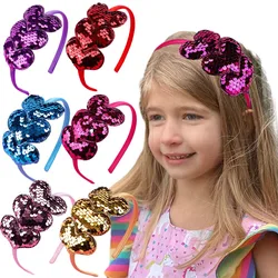 ncmama Candy Color Heart Sequins Hair Bands For Girls Cute Valentine's Day Headband Children Headwear Korean Hair Accessories