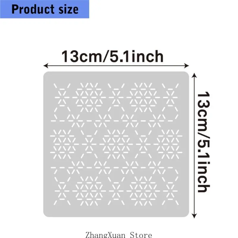 Geometrisches Nähanleitungsset, 13 x 13 PET-Stickanleitung für Nähprojekte, Stoffzeichnungen und Linienarbeiten für den – Detail 6