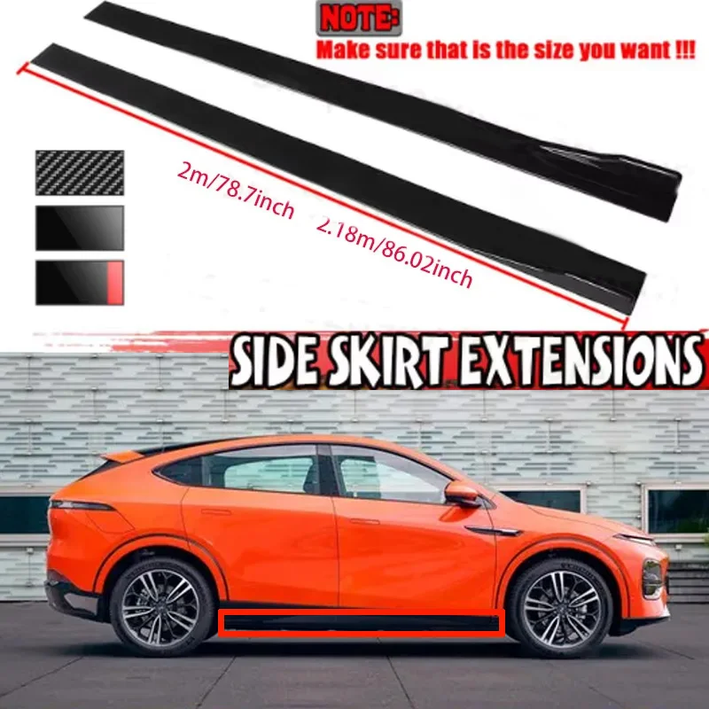 

FOR XPENG G6 2M Car Side Skirt Extension Plate Lip Separator Bumper 2.18M Racing Side Spoiler