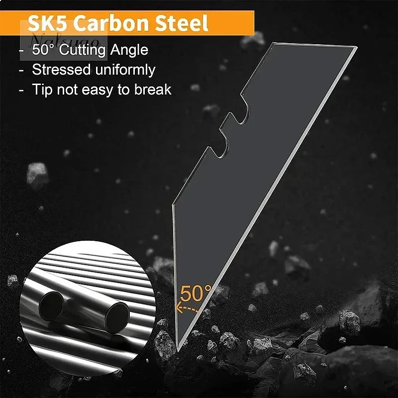 10/30/50Pcs Utility Knife Trapezoid Blades Replacement DIY Art Craft Cutter Blade Steel Sharp Cutting
