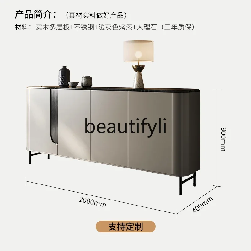 D25 Marble side cabinet Italian minimalist living room, side cabinet modern, entrance cabinet