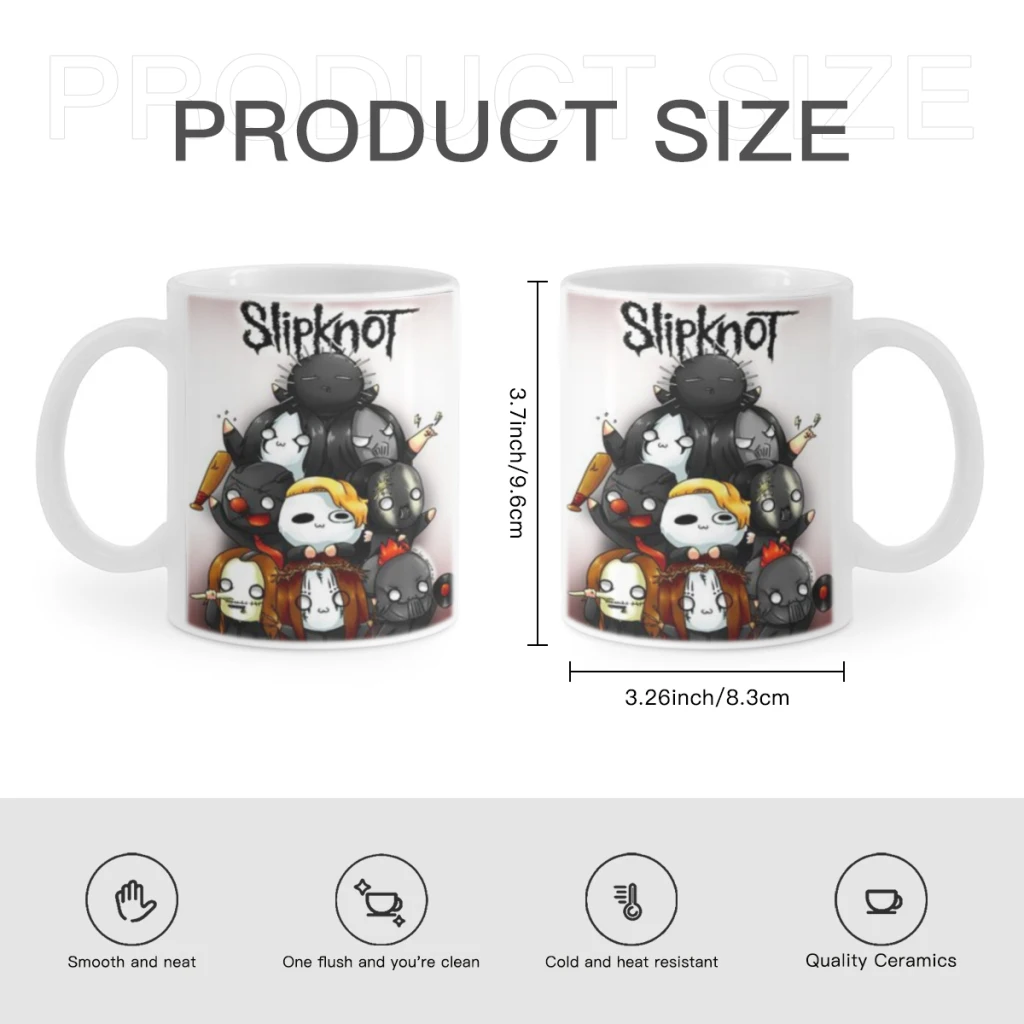 Classic Heavy Metal Rock S-Slipknot Coffee Mug 11oz Fun Ceramic Coffee Tea Cocoa Cup Handle Tea Drink Cup