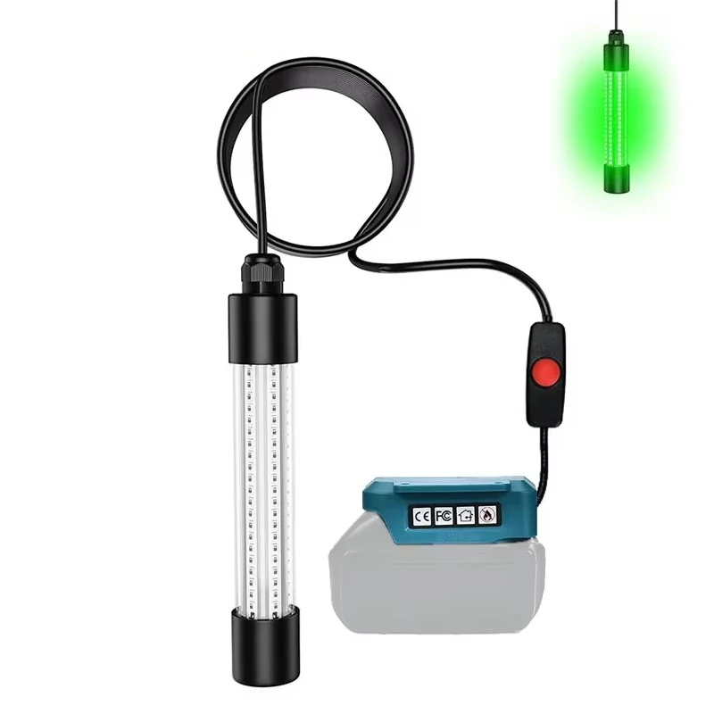 

LED Fishing Light Underwater Submersible Fishing Light IP68 Waterproof Bait Light for Makita/Dewalt/Milwaukee18V Battery