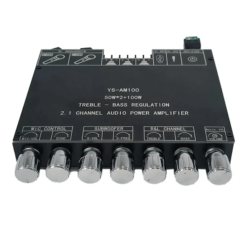 YS-AM100 KTV High Power Microphone Amplifier Board Microphone Sound All-In-One 2.1 Channel TPA3116D2 Amplifier Board