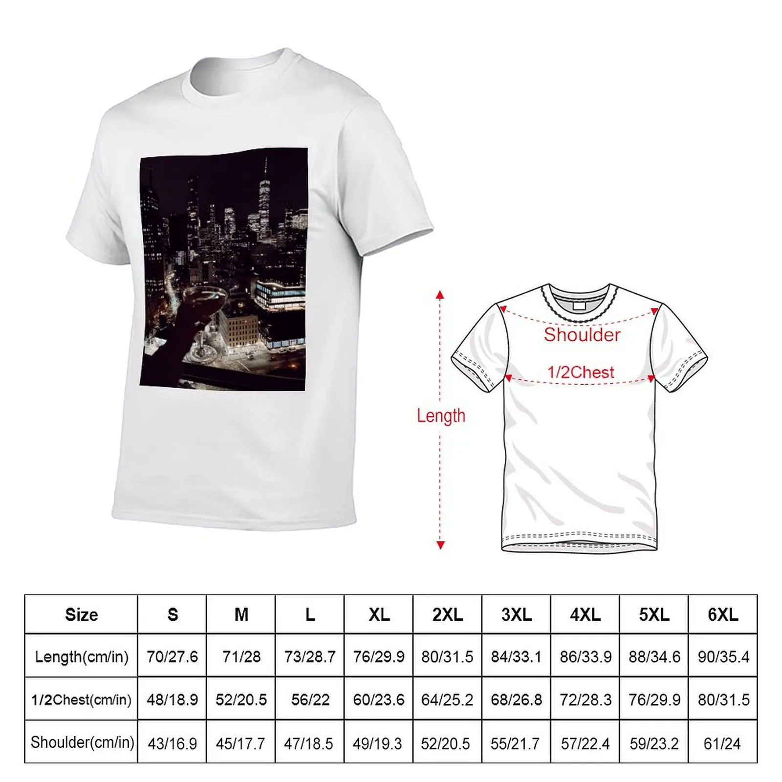 Cheers to New York NYC by Night Glamour Art T-Shirt Classic Graphic Short Sleeve Top