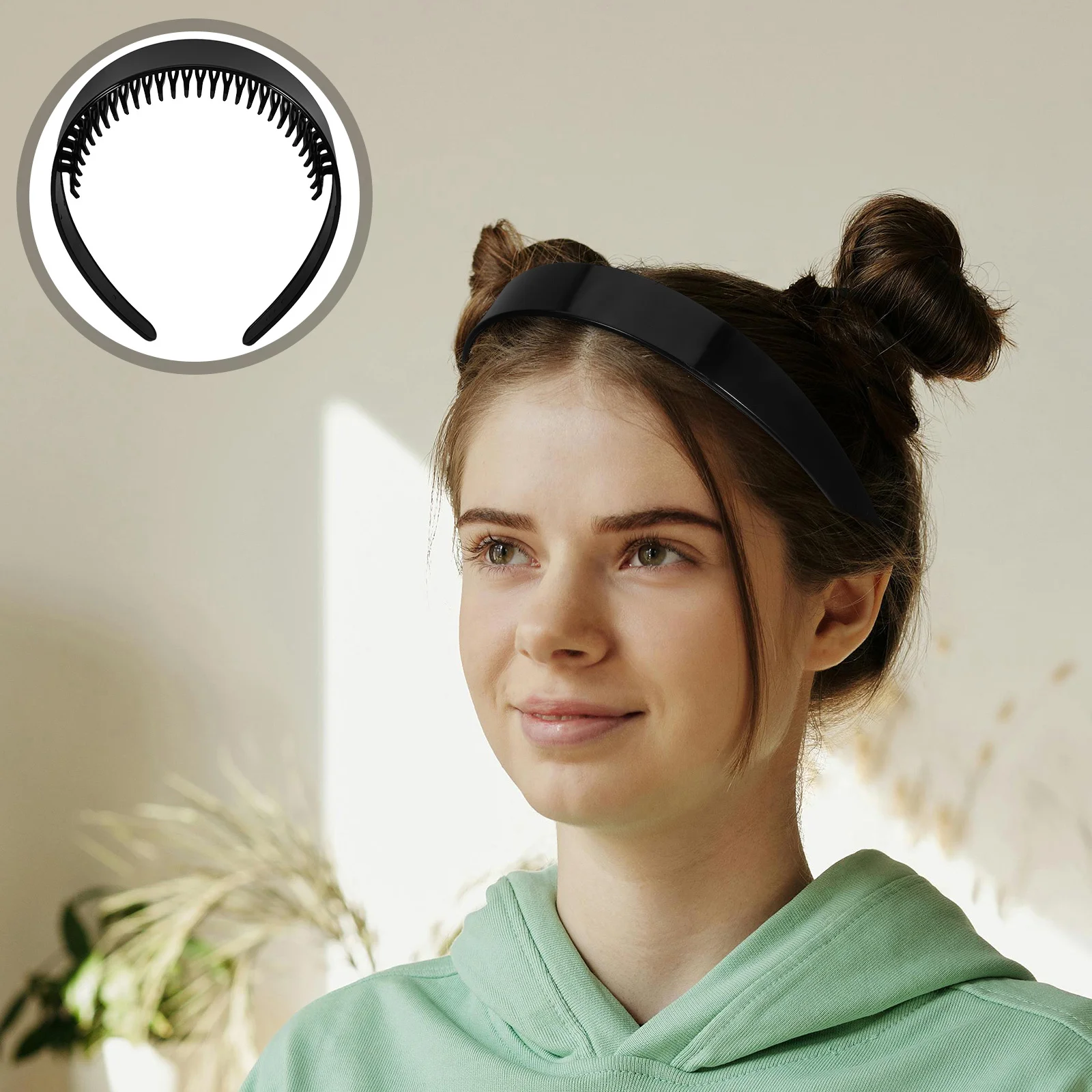 

French Wide Tooth Headband Black Thick Design Comfortable Durable Hair Band Hair Accessories for Women Various Occasions