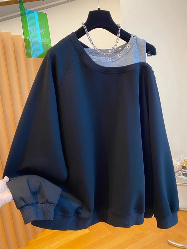 

Европейский повседневный свободный длинный свитшот све, весенне-осенний цвет, блузка с воротником, удобный топ