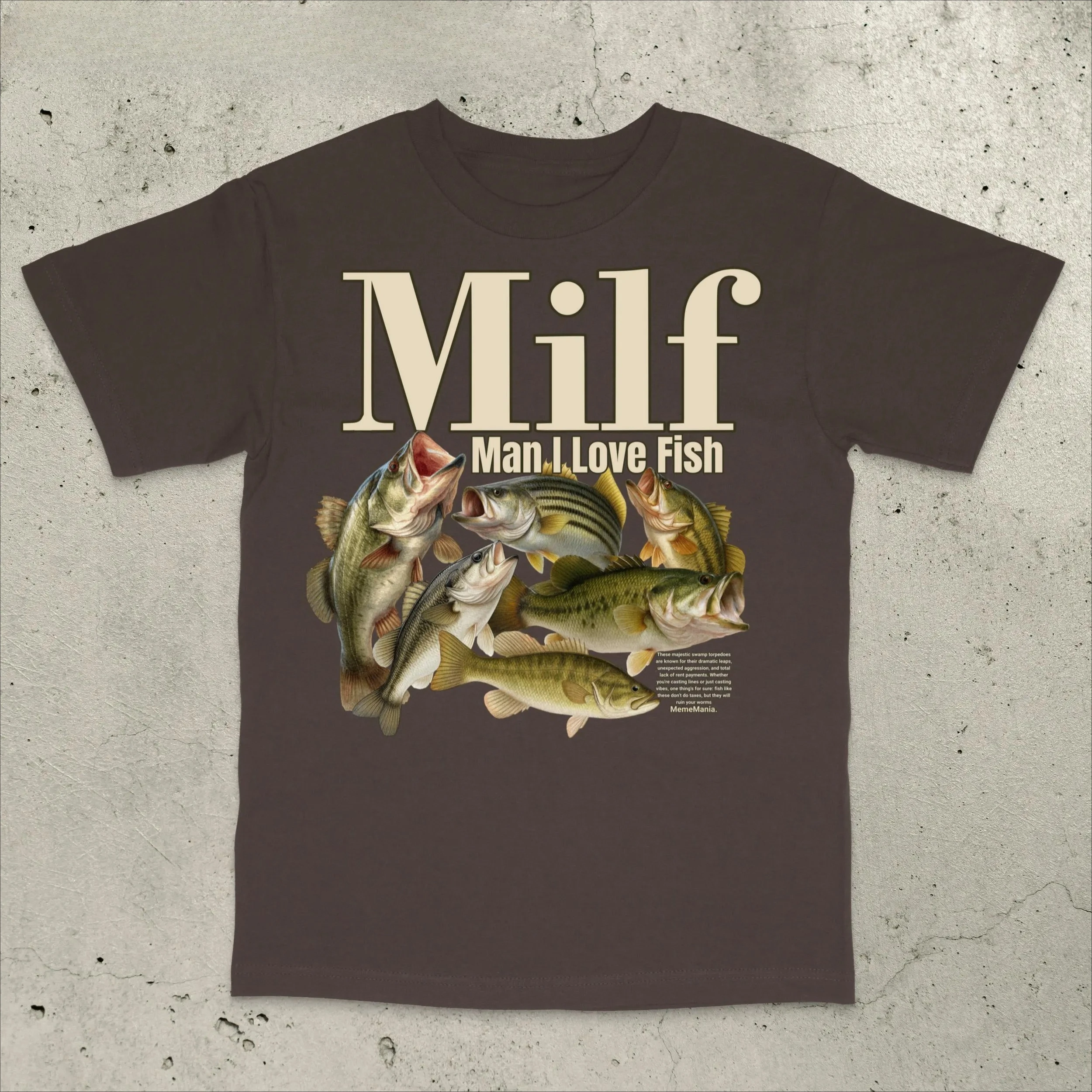 Man I Love Fish T-Shirt, Retro Fishing Shirt Bass Fishing T-Shirt Funny Fishing Shirt Stupid Meme Shirt Brain Rot Shirt Unhinged
