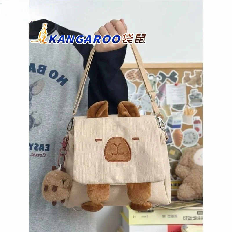 Kangaroo Cute Bala Backpack Canvas Female Student Children Dolphin Commuter Versatile Backpack Crossbody Bag Male