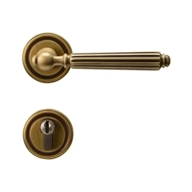 Factory direct supply Indoor retro room wooden door handle lock bedroom mechanical split silent magnetic door lock handle