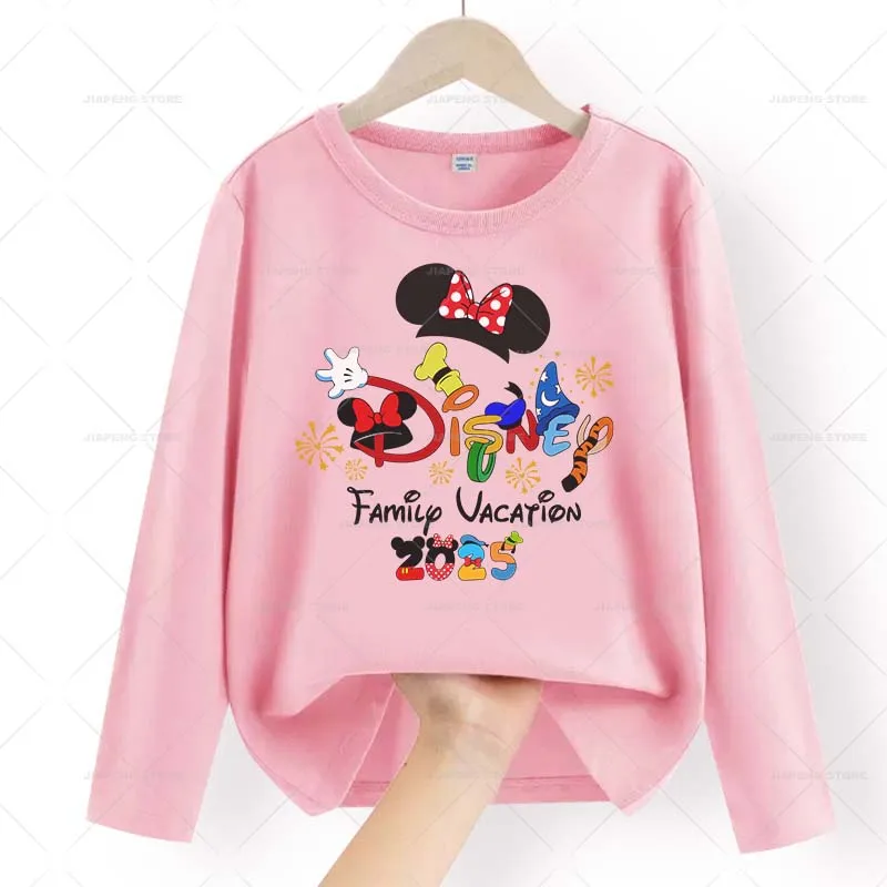 Disney 2025 Family Trip adesivi a trasferimento termico trasferimenti da stiro per vestiti toppe stampate Mickey Minnie su t-shirt Decor