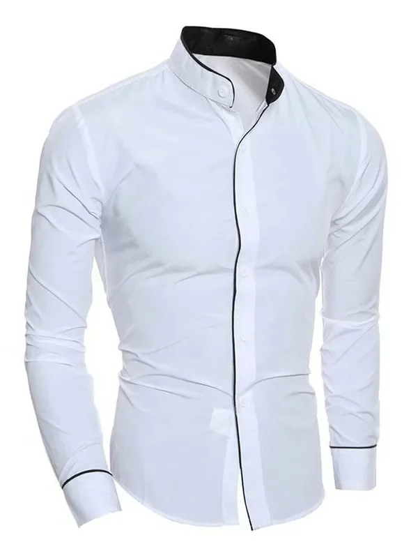 LIBIELIY 2025 Men Luxury Casual Formal Shirt Slim Fit Long Sleeve White Shirt Male Comfortable Social Dress Shirts Brand Mens Cl