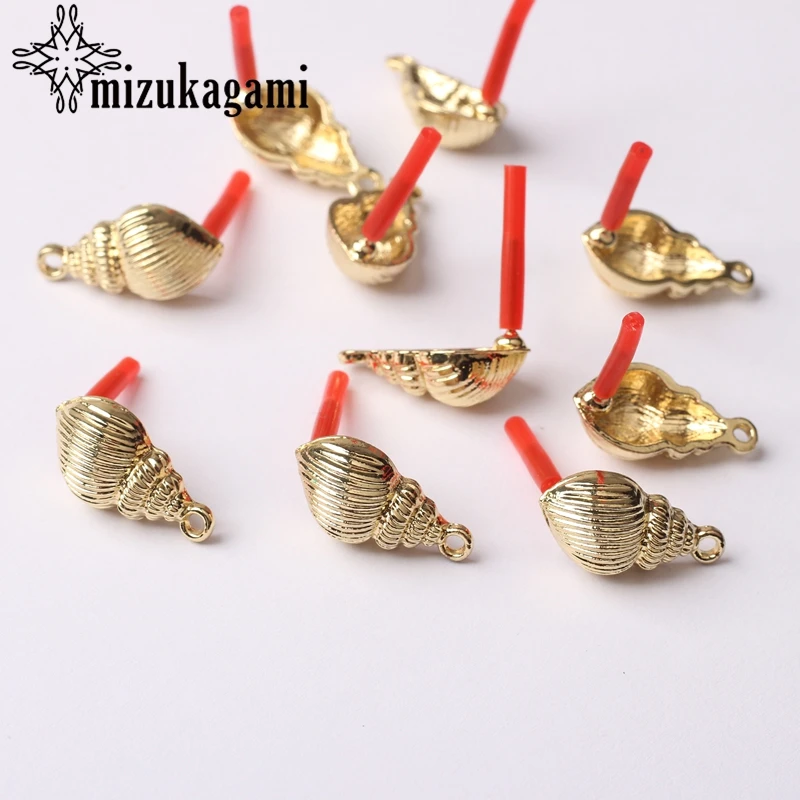 Zinc Alloy Conch Earrings Base Connectors Linker 10*20mm 6pcs/lot for DIY Bohemia Earrings Jewelry Making Accessories Wholesale