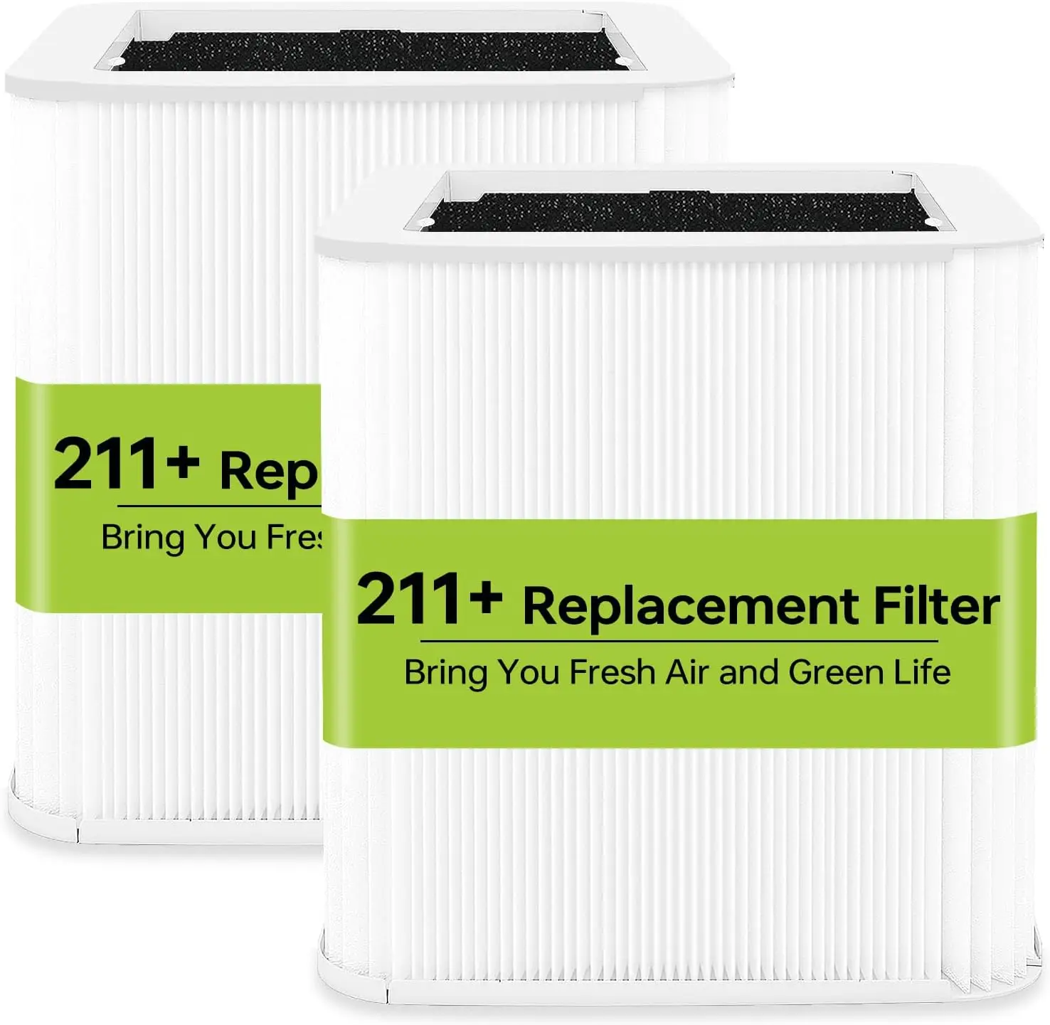 2-Pack Air Purifier Replacement Filter for Blue Pure 211+, 2-in-1 Filtration with Particle and Carbon Filters, White