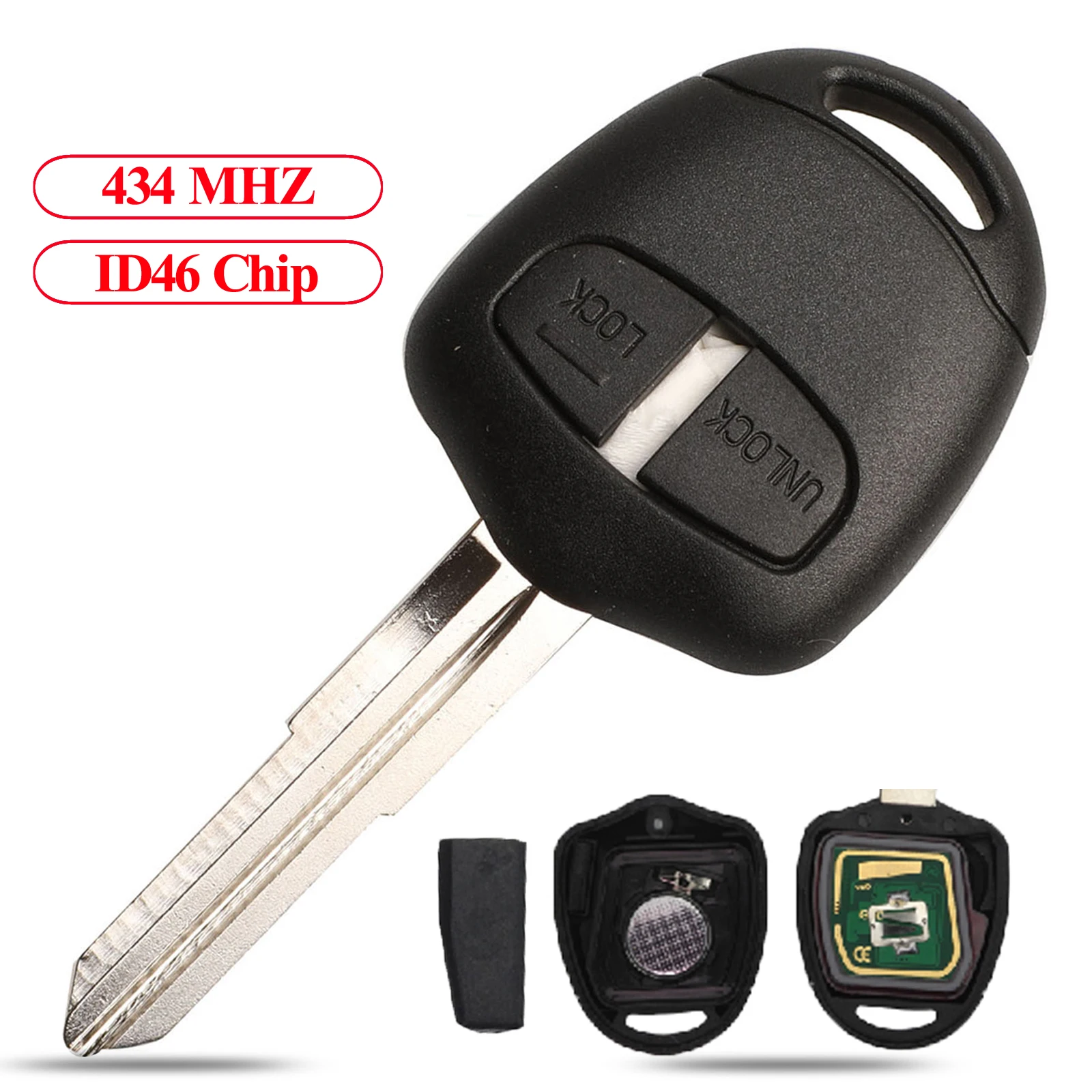 

Jingyuqin 2/3 Buttons Car Remote Key Fob 434 MHZ ID46 Chip For Mitsubishi Lancer Outlander Shogun Pajero MIT11 Blade