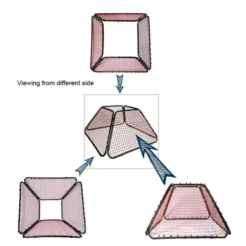 

Portable Adjustable Angle Four-Sided Metal Construction Durable Soccer Goalie Training Rebounder Net For Outdoor Practice
