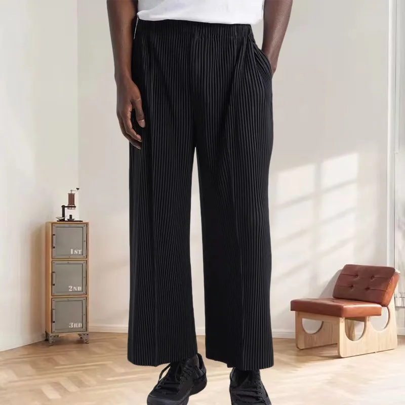 

Miyake Pleated Wide-legged Pants Men's 2025 Fall New Loose Casual Center Seam Design Senior Sense of Minimalist Style Clothing