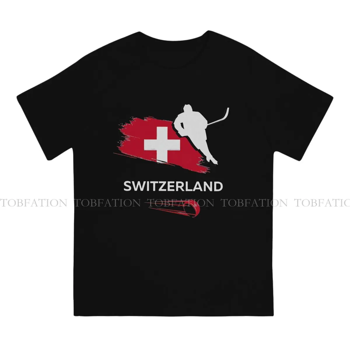 Ice Hockey TShirt for Men Switzerland Humor Summer Sweatshirts T Shirt Trendy Loose