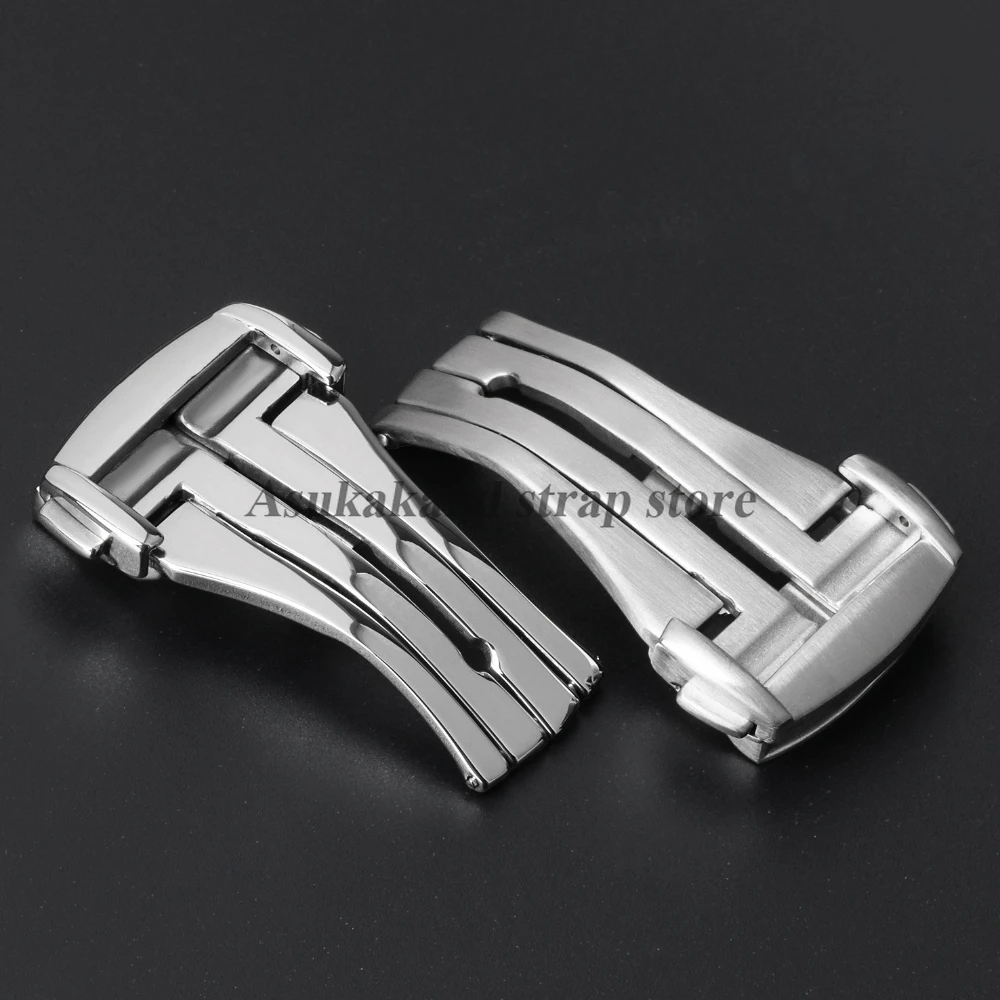 20 مللي متر ماتي مصقول الفولاذ المقاوم للصدأ حزام مشبك ساعة لساعة أوميغا الفرقة للطي المشبك المعدني لزر الفرقة الجلدية سيليكون