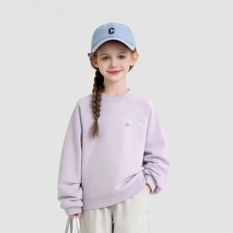 2026 Spring Girls Casual Sweatshirt Trendy Round Neck Top Chic Teen Fashion Pullover Clothes