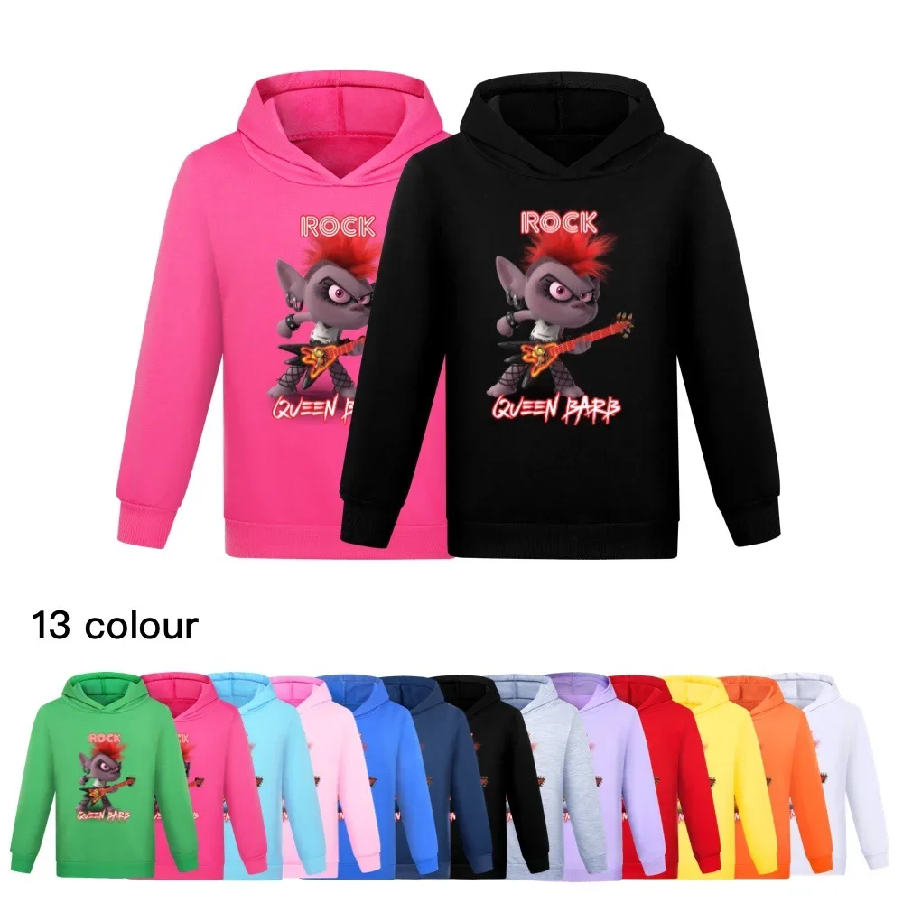 

Boys Hoodies Cartoons Autumn Outwear TROLLS' WORLD TOUR Children Sweatshirts for Kids Clothes girl Boy T-shirt Cotton Pullovers