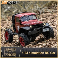 Fms FXC24 POWER WAGON RTR 12401 1/24 2.4g 4wd Rc samochodowe światła Led samochody terenowe samochody ciężarowe zabawki