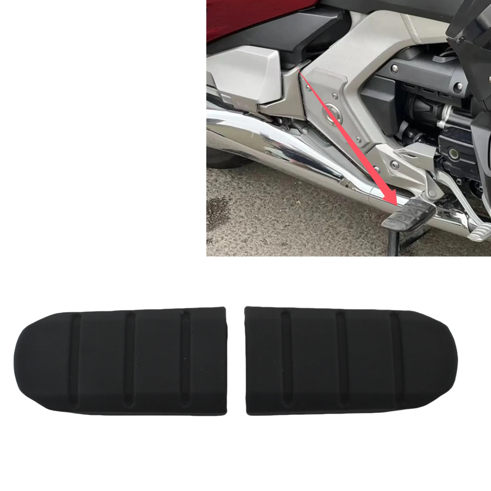 

Motorcycle Front Driver Footrest Rubber Foot Rest Plate Pedals Pad For HONDA Goldwing GL1800 2018-2024