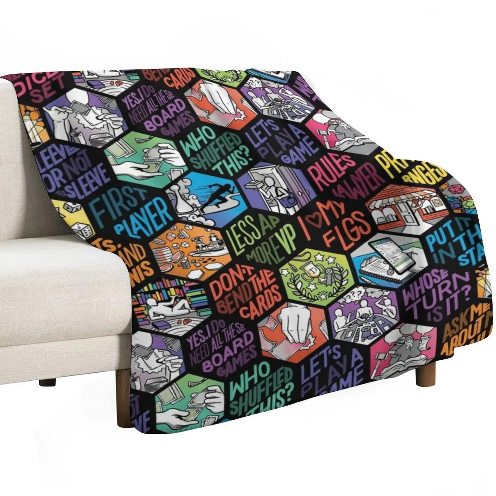 Board Gamer Isms Hex Throw Blanket Flannel Fabric Decorative Sofas Bed Fashionable For Baby Polar Camping Blankets