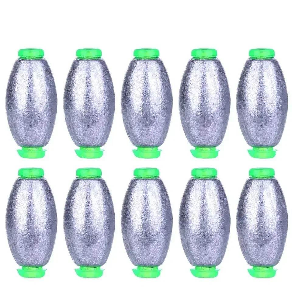 낚시 무게추 싱커, 올리브 모양 슬립 오프닝 마우스 라인 무게추 샷 싱커, 잉어 낚시 태클 액세서리, 2g-30g, 5 개, 10 개