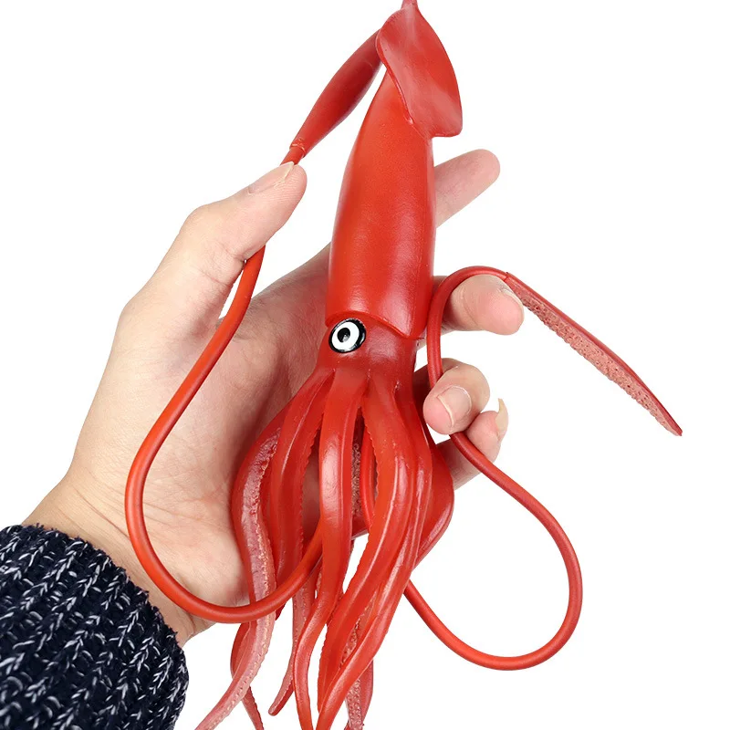 New Marine Animal Model Figurines Toy Simulation Squid Octopus Shrimp Starfish Lifelike Action Figures Kids Educational Toy Gift