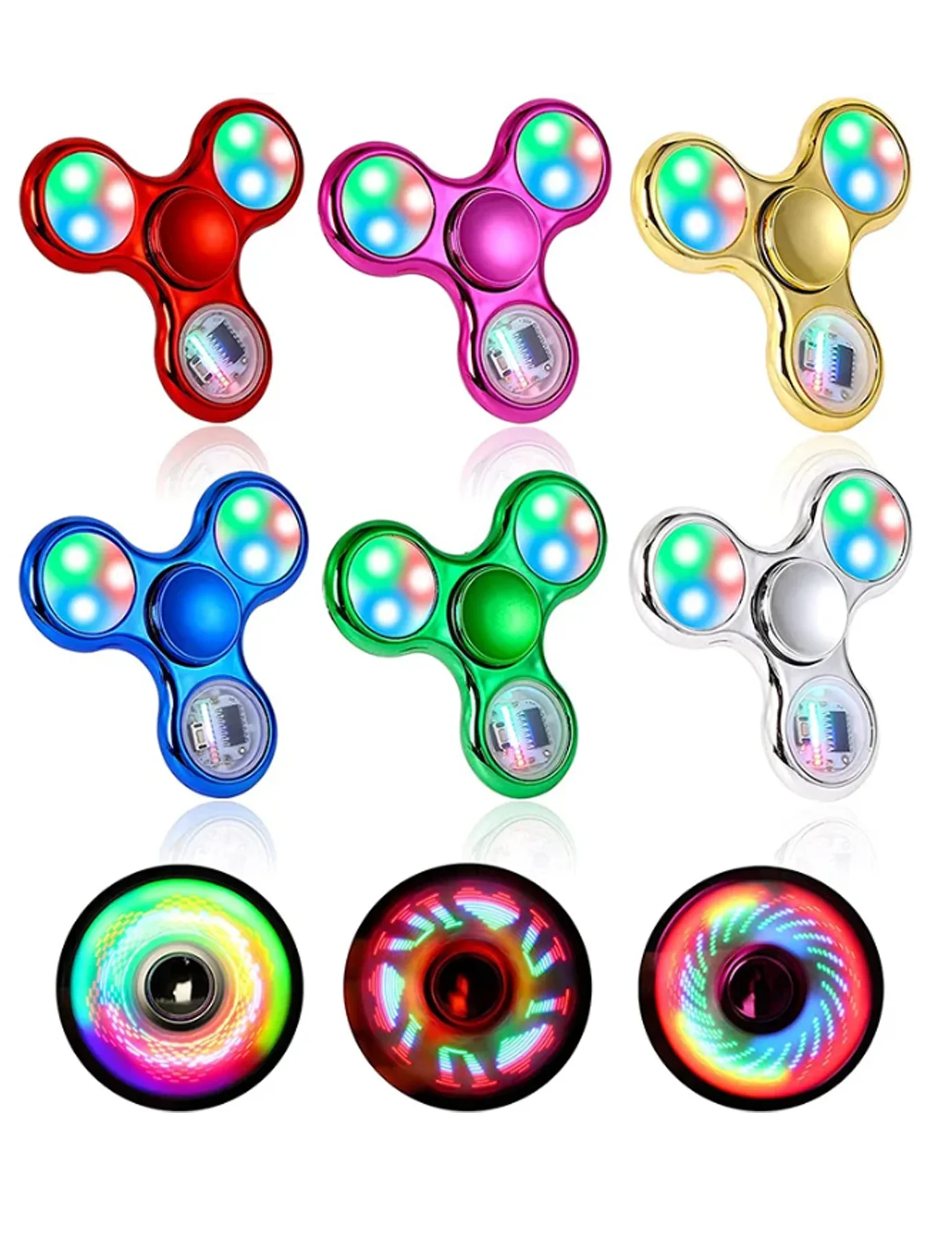

Светодиодный светильник со вспышкой, гироскоп на кончике пальца, переменный светодиодный светящийся красочный гальванический Figet Spiner, игрушки для снятия стресса на палец