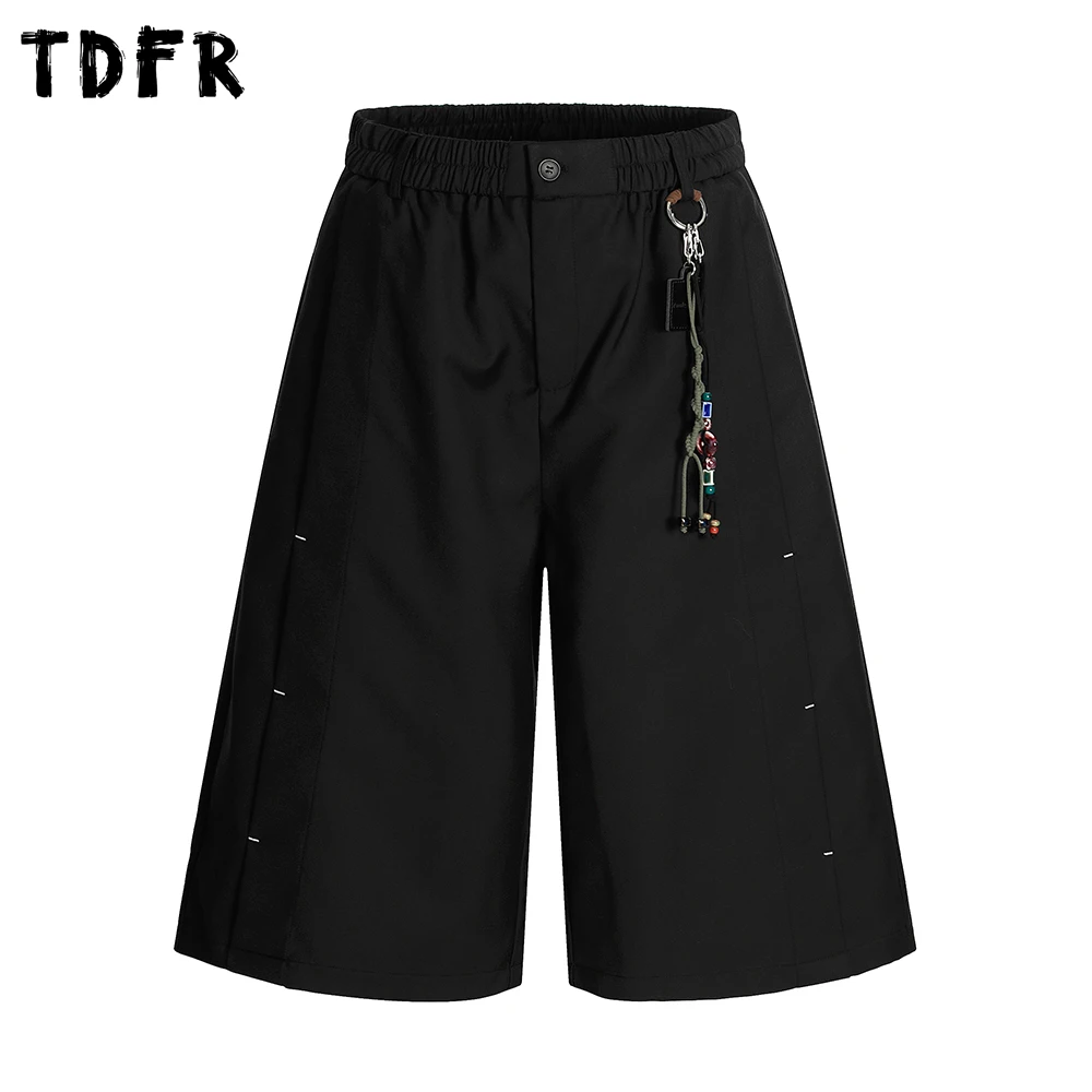 

Однотонные повседневные шорты, мужские простые летние уличные шорты, свободные широкие брюки с эластичной резинкой на талии, мужские шорты