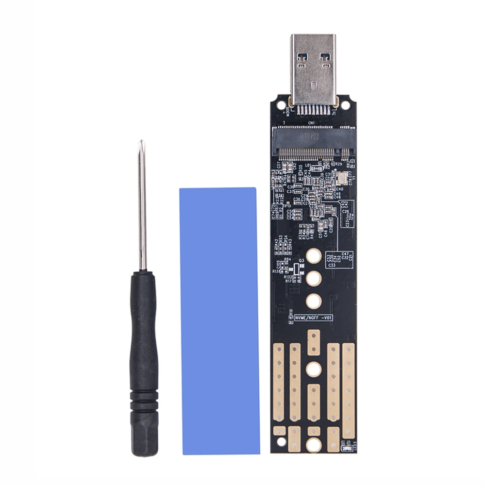 

JMS581DL Dual Protocol SSD Enclosure M.2 NVME/NGFF To USB3.1 Type-A External Enclosure Case Support for 2230 2242 2260 2280 SSD