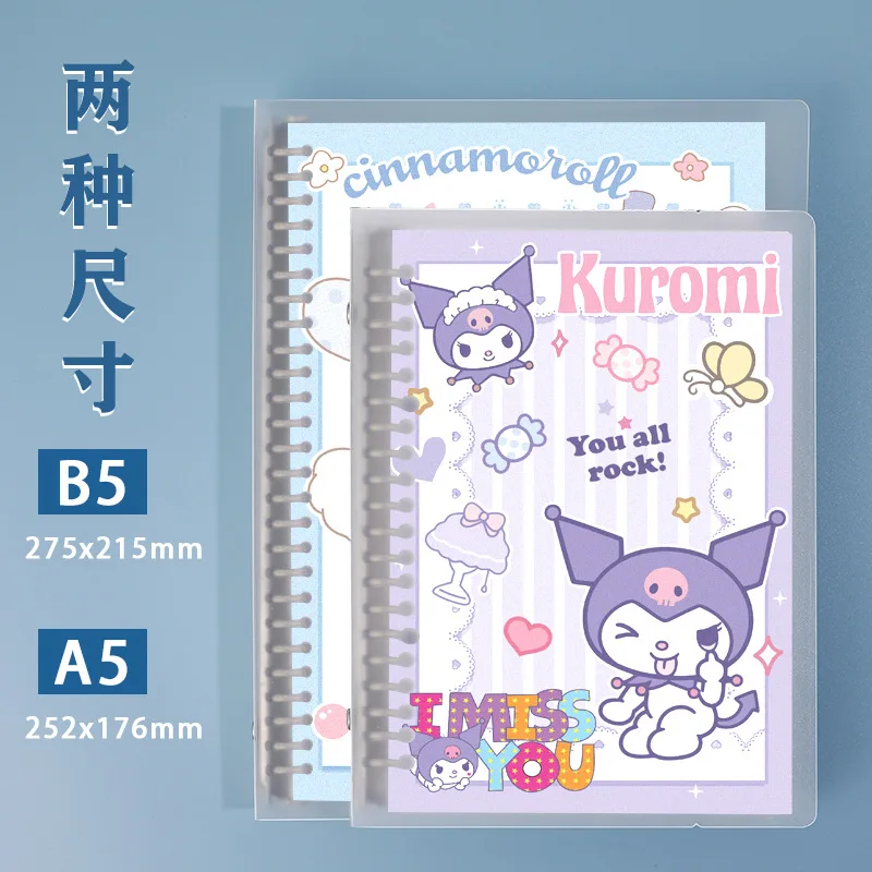 Sanrio Kuromi My Melody Cinnamoroll Hello Kitty Sanrio Loose Spiral Cinnamoroll Melody Notebook Student Book Writing Pads