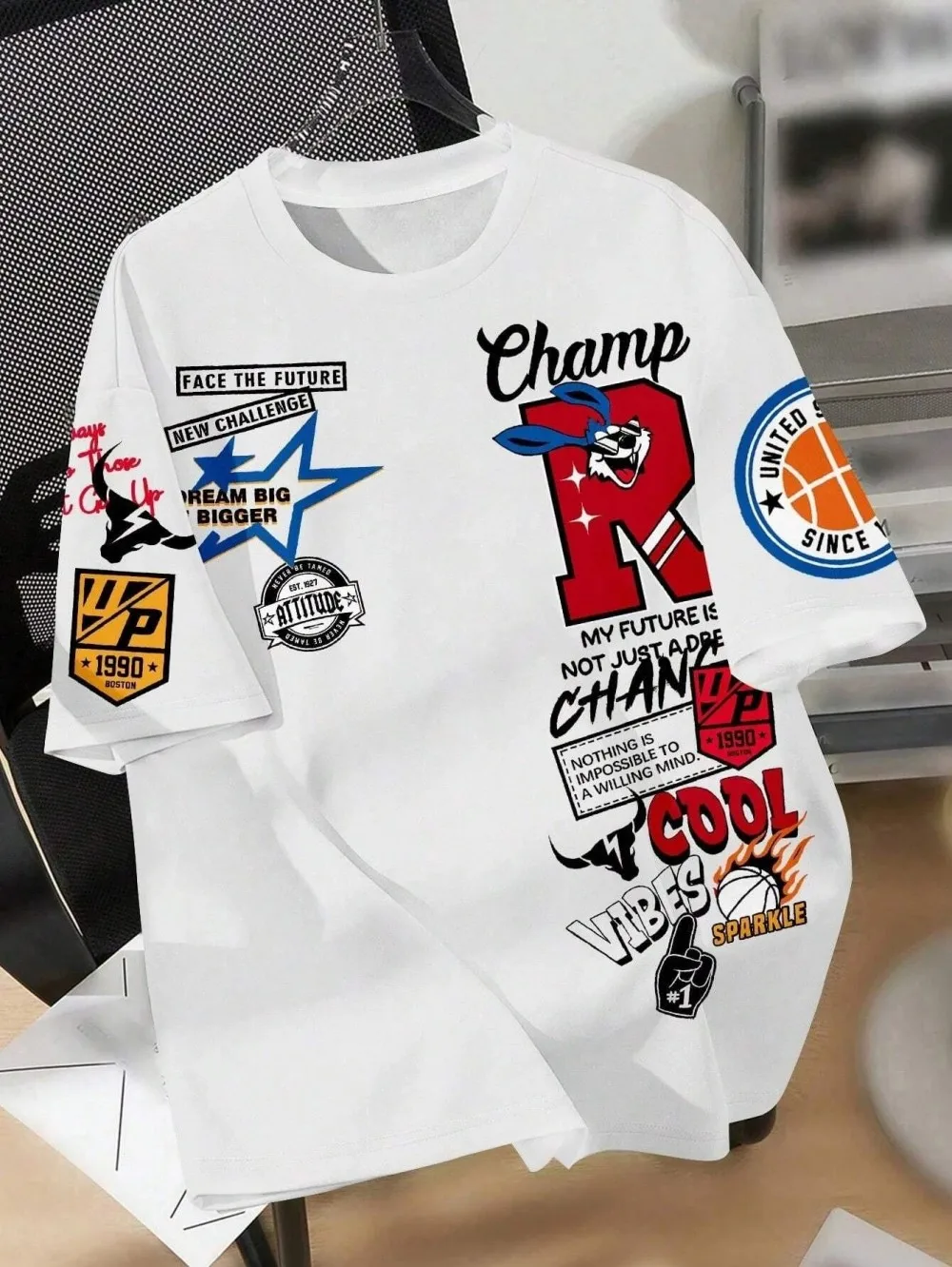 2026 Summer New Men's T-shirt with 3D Letter Pattern Printing Street Casual Fashion Comfortable Soft Breathable