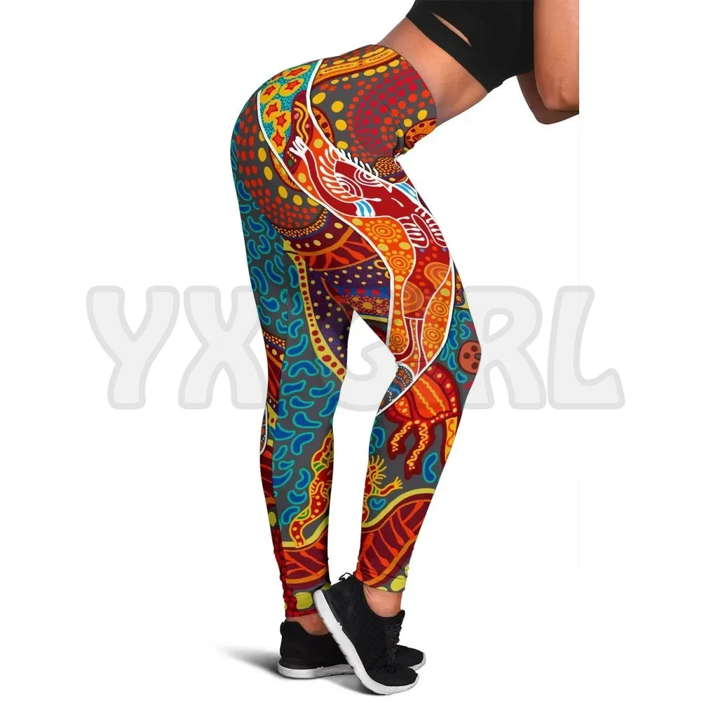 Yx menina feminina para menina indígena boomerang 3d impresso leggings sexy elástico feminino leggings magros gótico yoga leggings