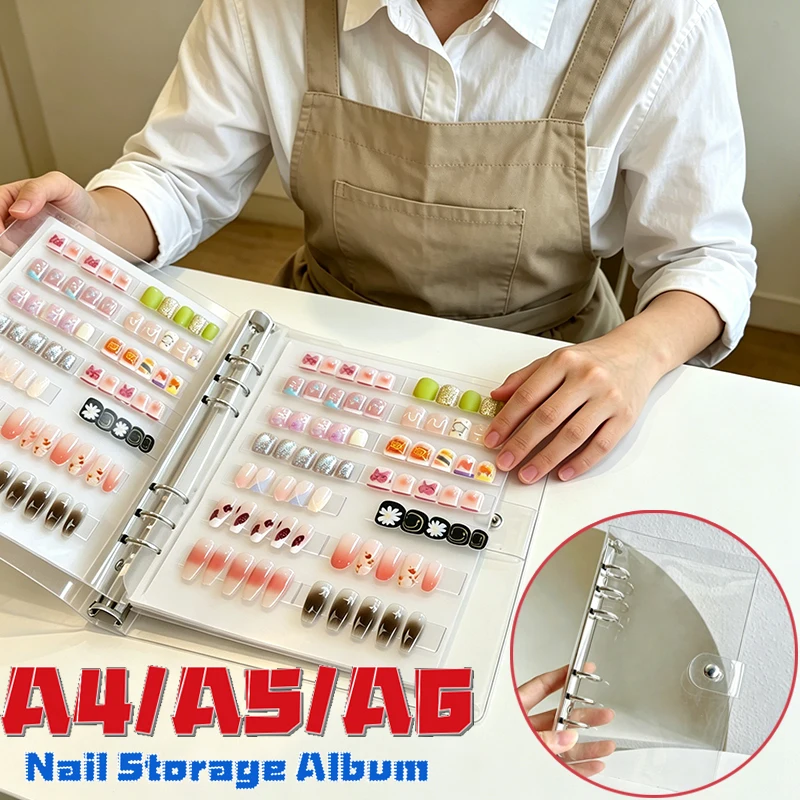 DIY Simple Nail Art Display Storage Album Books Nail Tip Exhibition Organizer Portable Manicure Tool Cases Nail Storage Case