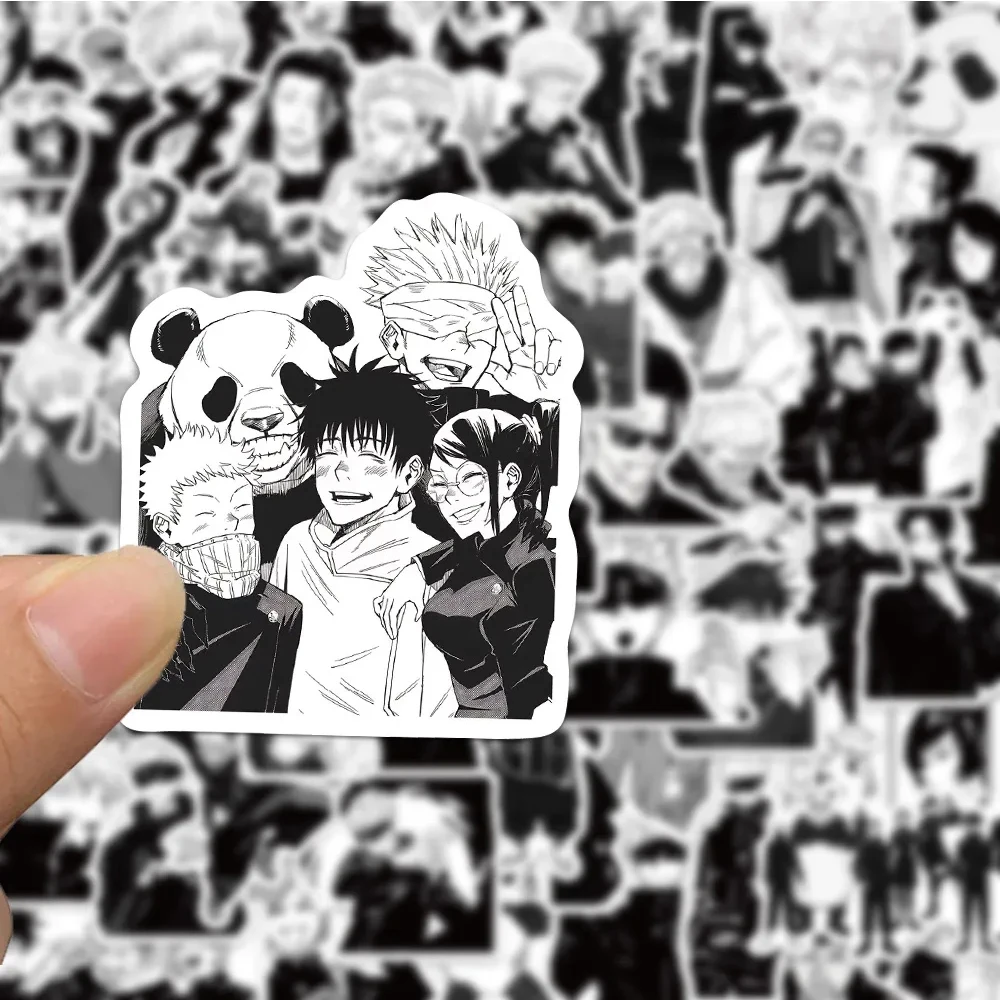 

10/30/50pcs Cool Black White Anime Jujutsu Kaisen Stickers Satoru Gojo Cartoon Decals Luggage Phone Laptop Graffiti Sticker Toy