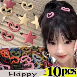 1/10pcs Y2K Korean Cute Star Hairpin Candy Color Girl Heart Small Barrettes Pin Hair Clips Fashion Headwear Hair Accessories