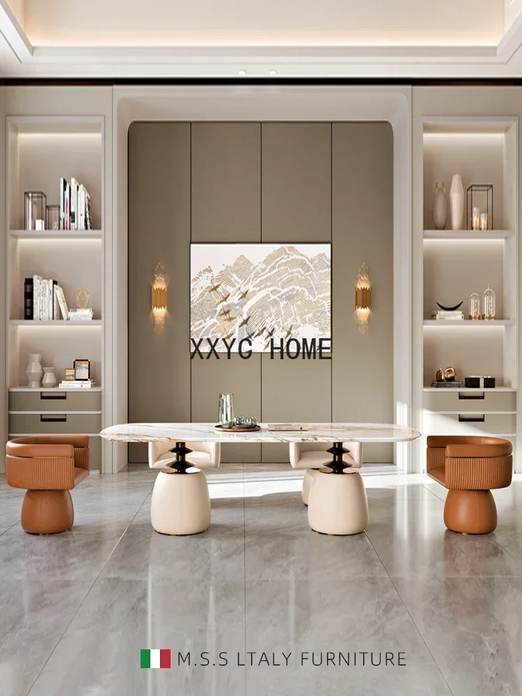 Light Luxury Leather Dining Chair Simple Italian Make-up Chair Dressing Stool