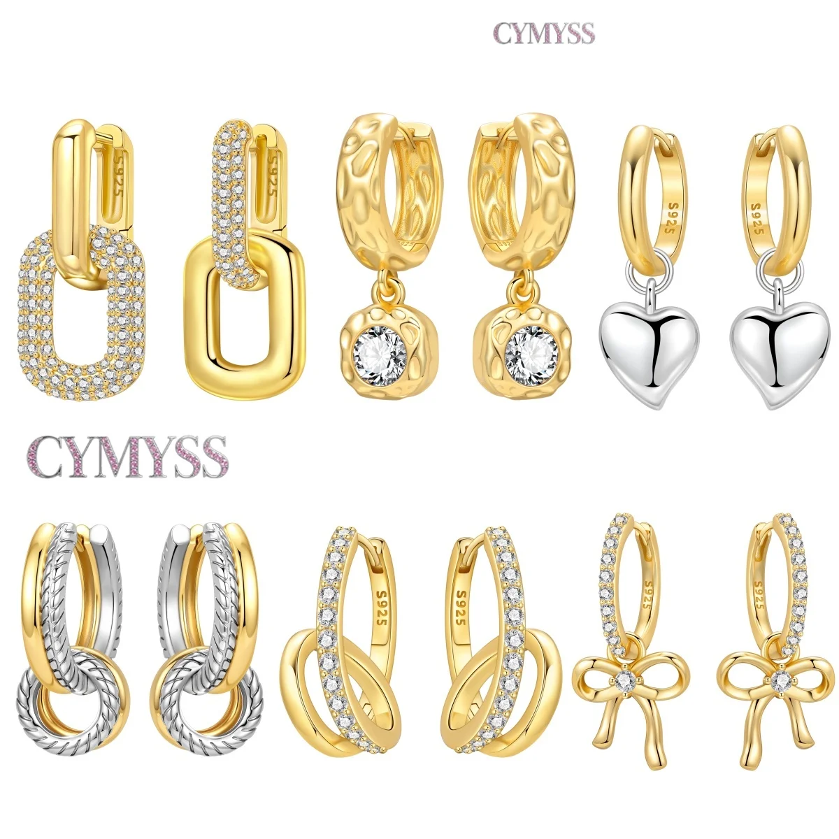 Original-Ohrringe aus 925er-Sterlingsilber, modische Textur, eingelegter Zirkon-Ohrring, 18 Karat vergoldet, edler Schmuck, Geschenk für Frauen zum Geburtstag