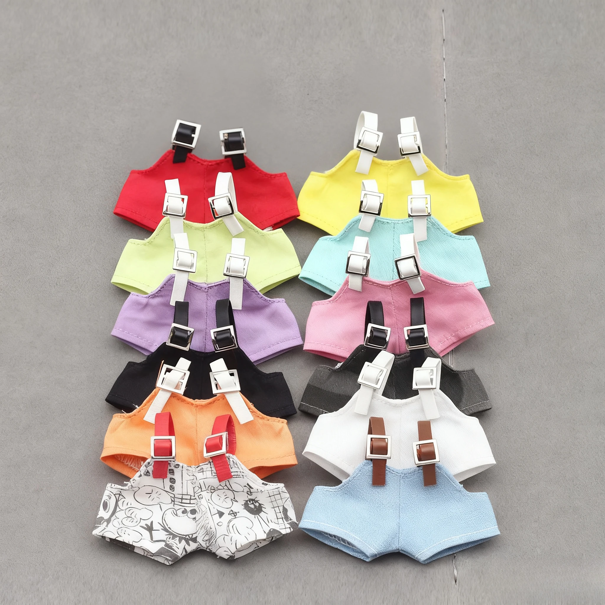 Para 10.5cm labubu 4.0 mini boneca brincalhão suspensórios calças com balde chapéu colorido conjunto de roupas boneca acessórios presente de natal