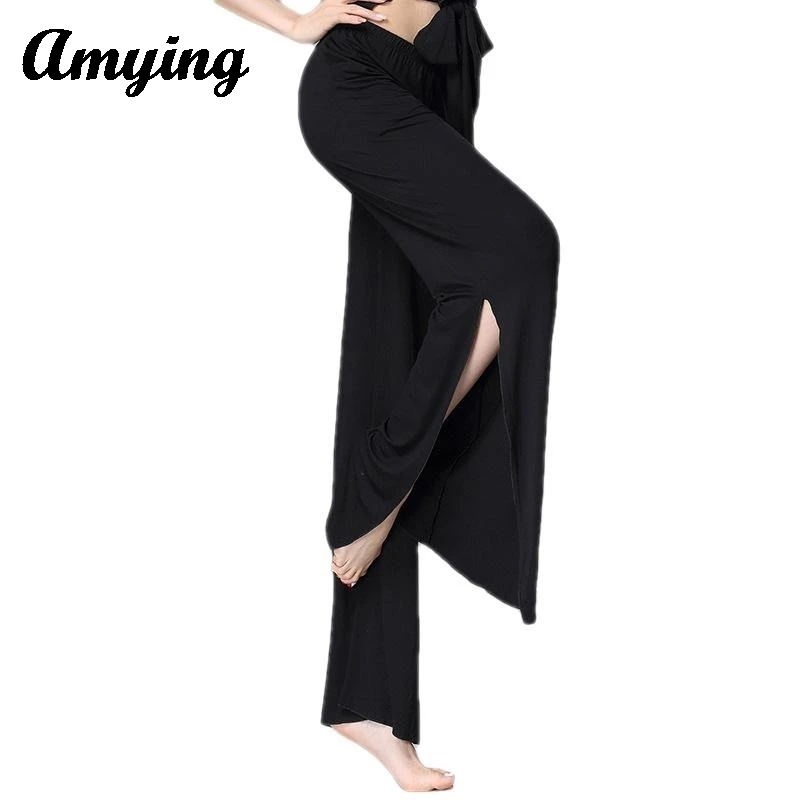 Women Belly Dance Split Pants Yoga Sport Soft Pants Adults Gym Practice Clothing  Ladies Modern Dance Training Suit New