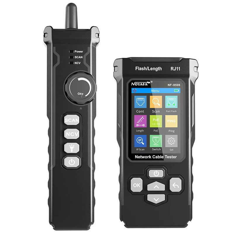 NF-8506 Network Cable Tester Multifunction Cable Tracker Support PING test/IP scan/Poe Measure Length Wiremap Tester