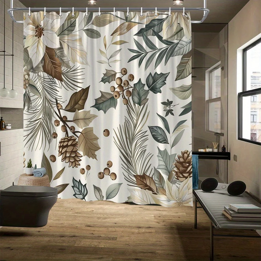 

Набор водостойких камуфляжных занавесок для душа — кристаллический принт, нескользящие коврики, 4 предмета, прочные крючки, всесезонные, легкая установка, идеальный подарок