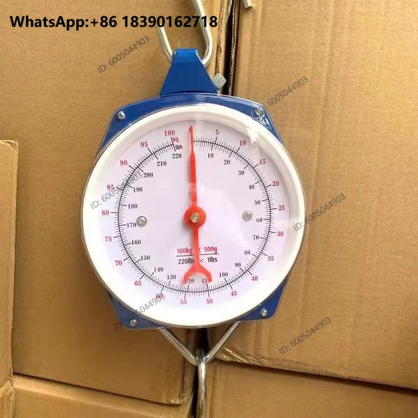 100 kg mechanical pointer hanging scale, spring hook scale, disc hanging scale